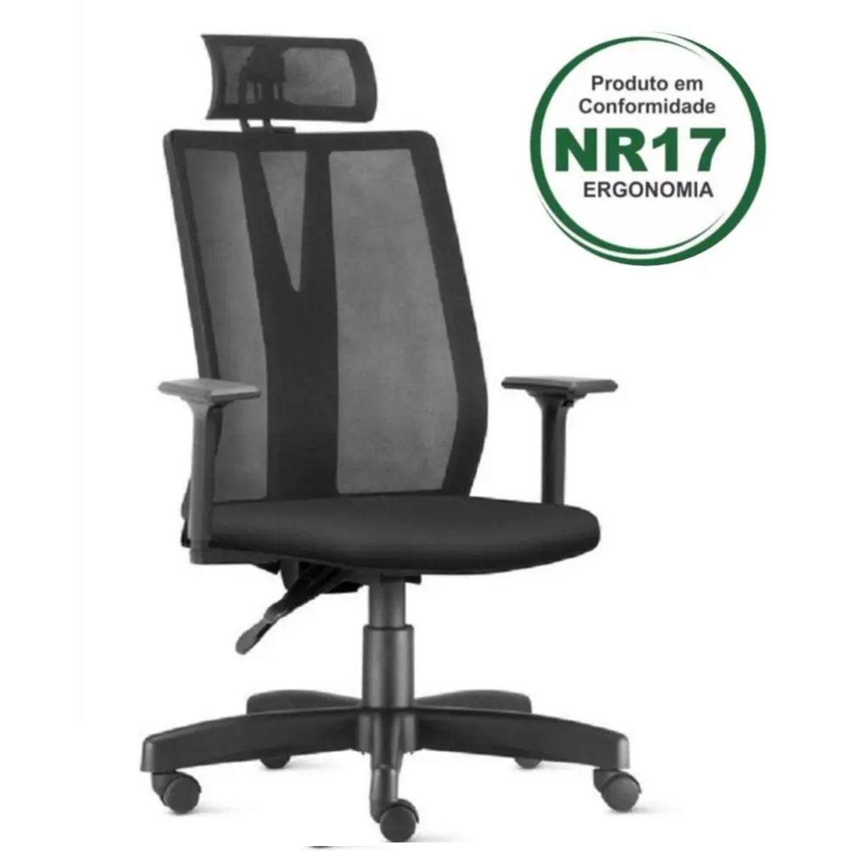 Cadeira Presidente ADDIT Tela Giratória Preta - 2413