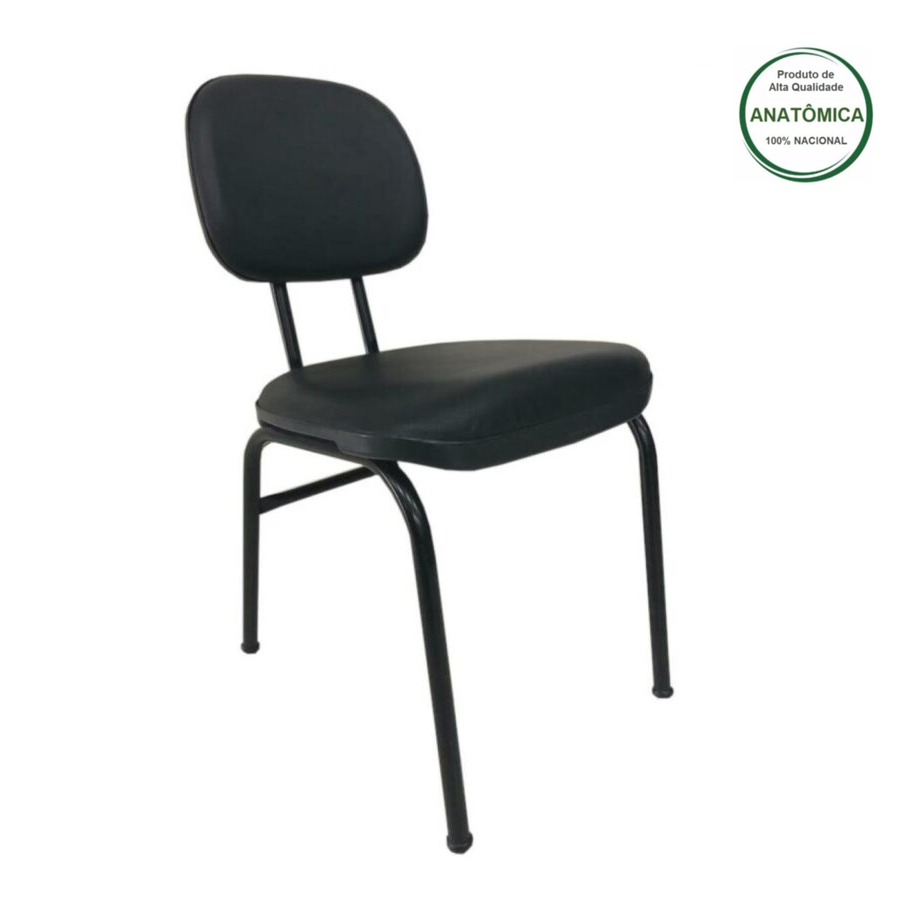 Cadeira Secretária 04 pés – Cor Preto – Móveis Supremo - 9901