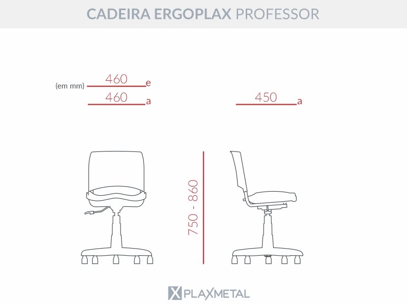 Cadeira Professor Ergoplax Fixa - 2050 - Imagem 2