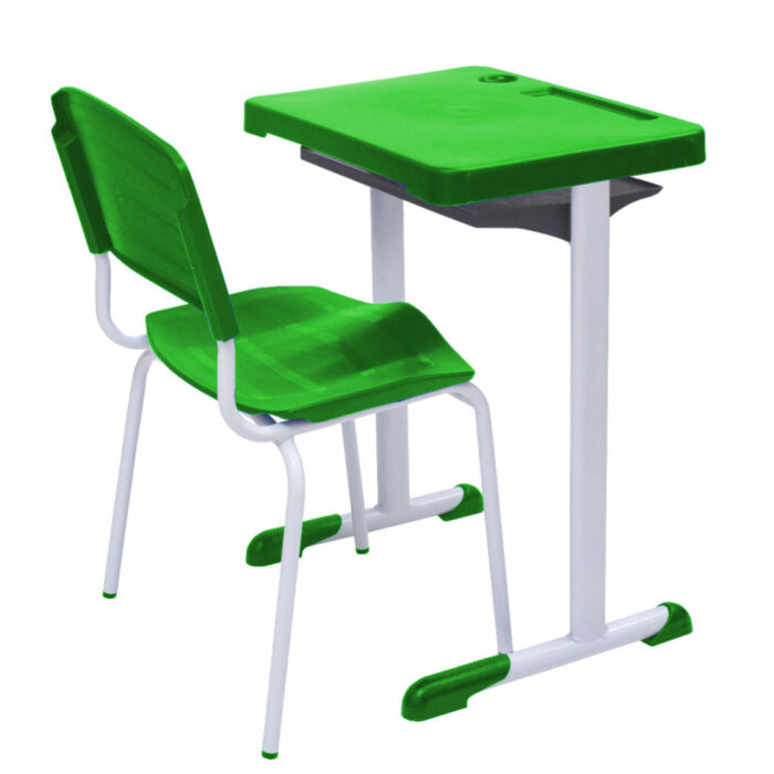 Conjunto Escolar Adulto (Mesa e Cadeira) Cor Verde - 4132 - Imagem 2