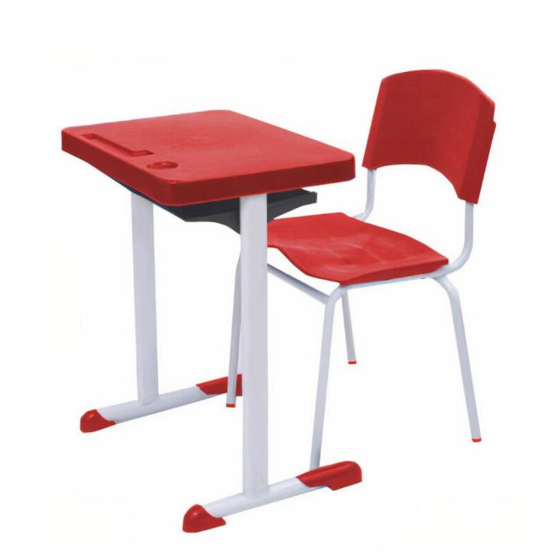 Conjunto Escolar Adulto (Mesa e Cadeira) Cor Vermelho - 4133