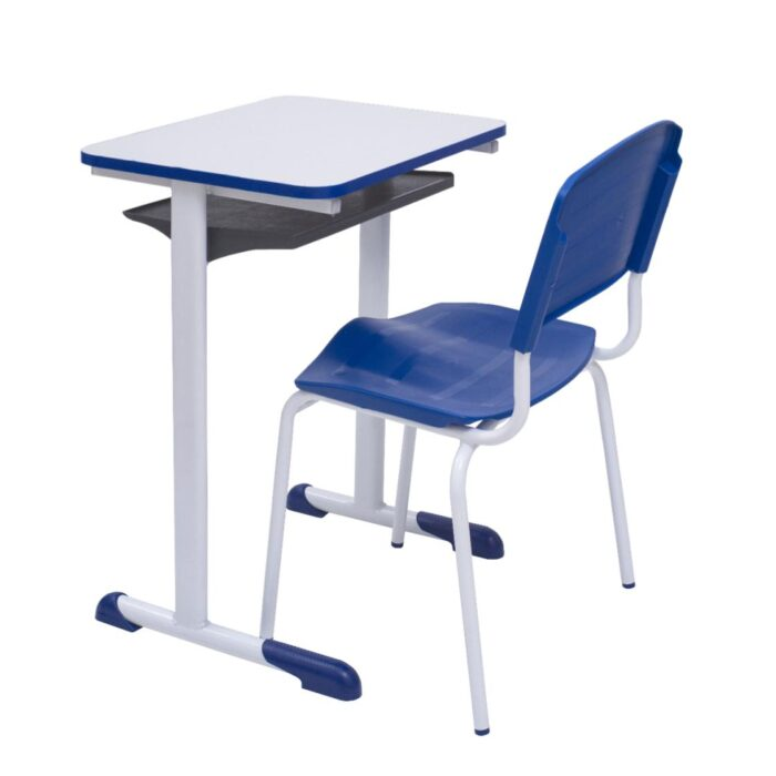 Conjunto Escolar Adulto (Mesa e Cadeira) Cor AZUL - 4134 - Imagem 2