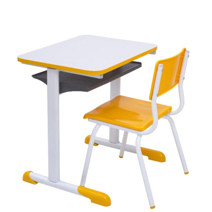 Kit Escolar Individual – (Mesa e Cadeira) – INFANTIL – MDF - Cor Amarelo - 4106 - Imagem 2