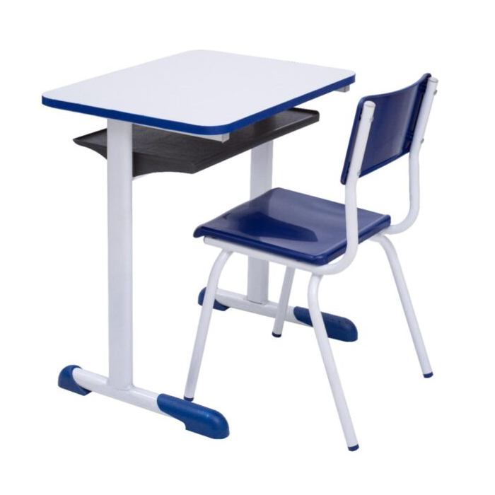 Conjunto Escolar Individual – (Mesa e Cadeira) – INFANTIL – MDF – Cor Azul - 4105 - Imagem 2
