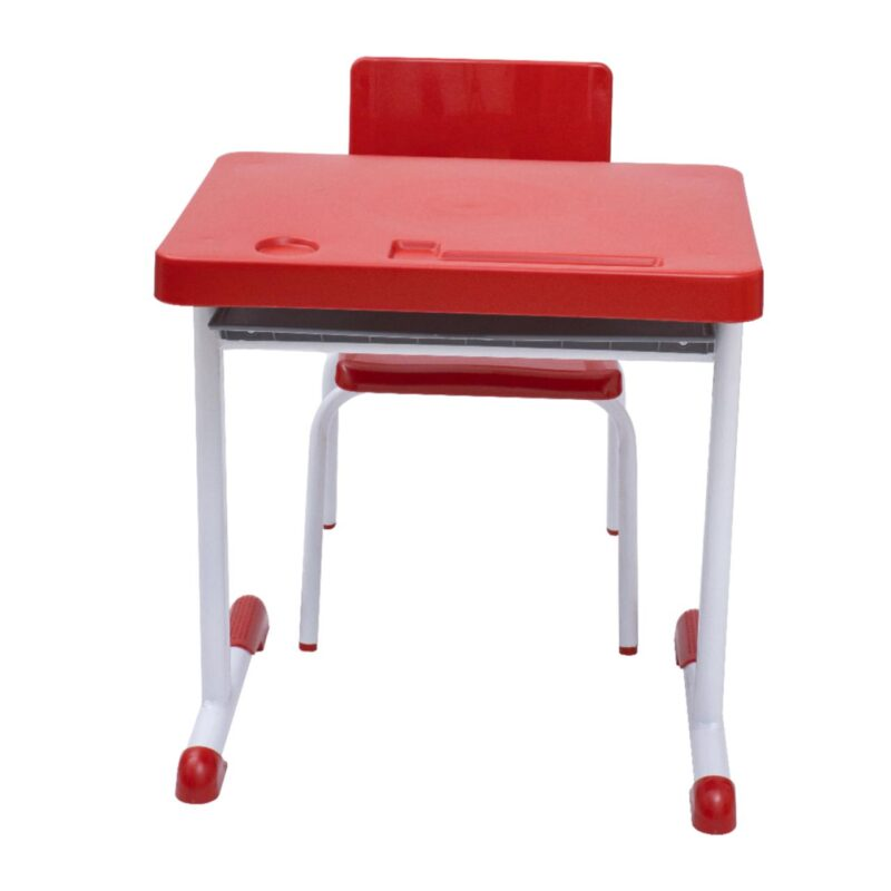 Conjunto Escolar Individual – (Mesa e Cadeira) – JUVENIL 06 a 09 Anos – Cor Vermelho - 4116 - Imagem 3