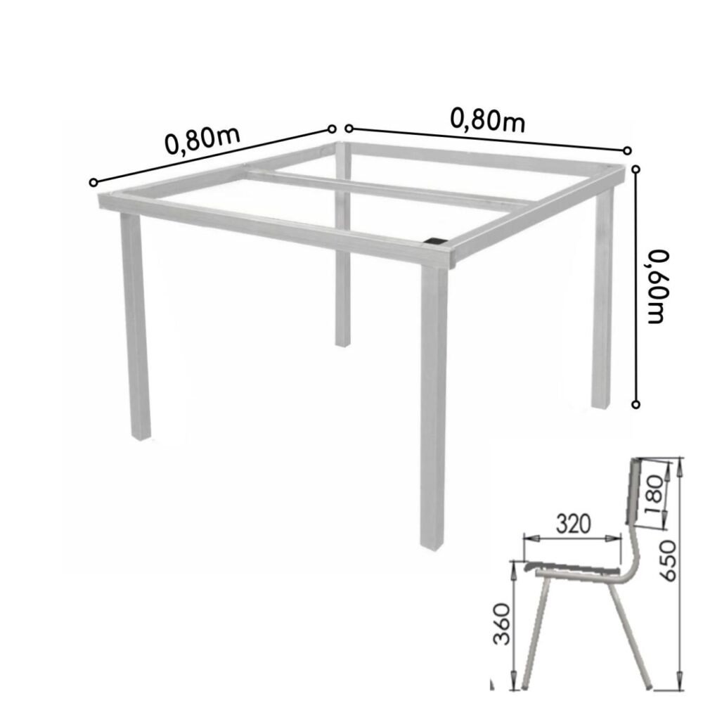 Conjunto Escolar para 4 crianças de 02 a 06 Anos INFANTIL – Tampo Plástico Vermelho – Móveis Supremo - 4174 - Imagem 4